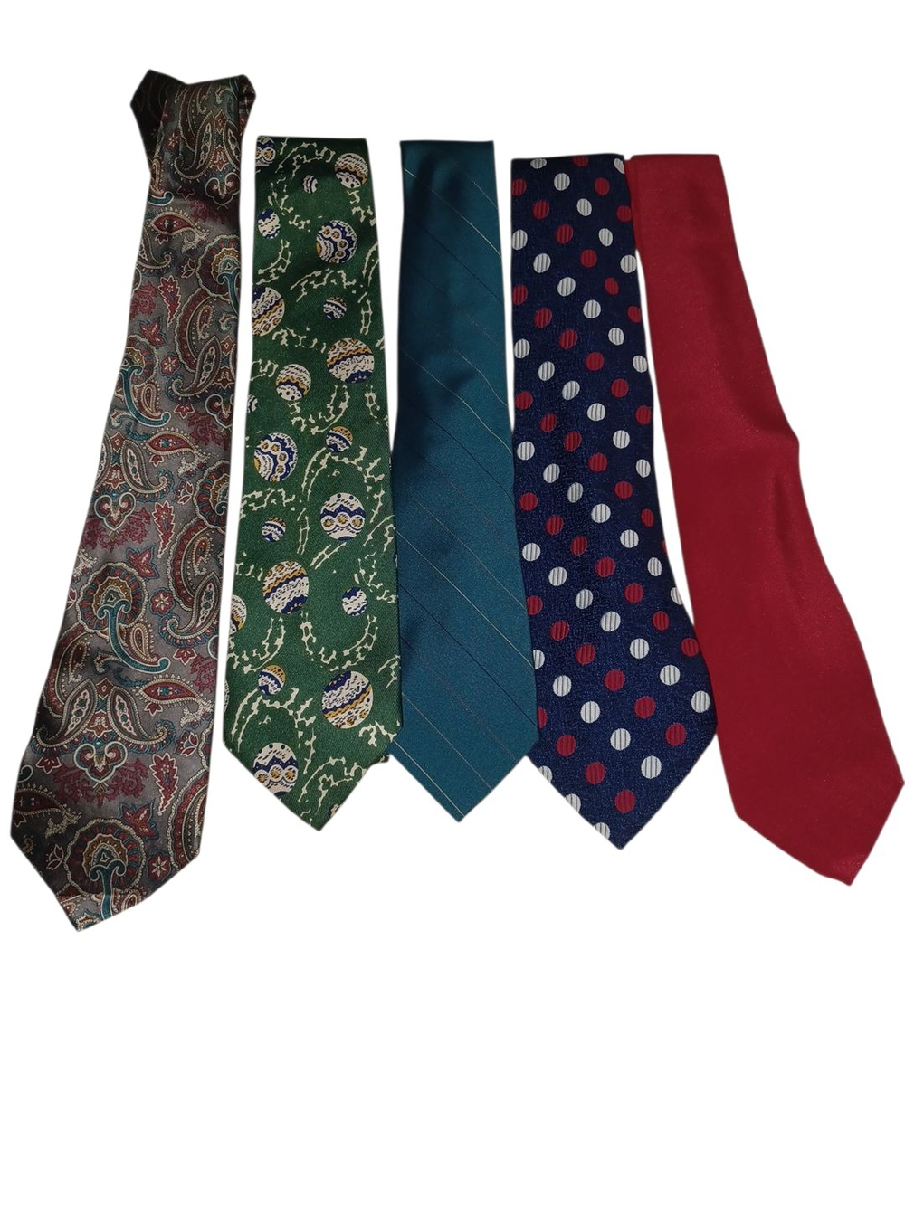Men's Classic Mixed Tie Set - Red, Navy, Green, Teal, Paisley